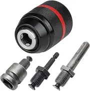 [Nasml] 2-13mm Drill Chuck with SDS-Plus Shank 1/4" Hex Shank 1/2'' Socket Square Wrench Adapter for Dewalt/Milwaukee/Makita/Bosch/Ryobi/Black Decker Impact Driver,Electric Drill,Hammer Drill