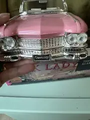 Vintage Pink Lady Alarm Clock in 1994 Convertible Car ( Nice )