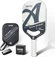 Amoswiz Carbon Fiber Pickleball Paddle, Edgeless Pickleball Paddle with Water Mark Printing Surface & Aero Throat Design, USAPA Approved Pickle Ball Paddle Set, 20MM Honeycomb Core Racket