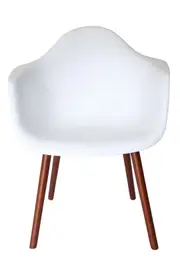 SK Designer Living Replica Eames DAW Hal Inspired Chair - Plastic & Walnut
