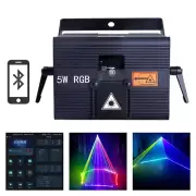 Apple Android App Edit 5W RGB iLDA DMX Animation Stage Projector Laser Lighting