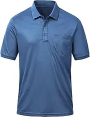 [Tyhengta] Men's Polo Shirt Short Sleeve Quick Dry Athletic Performance Shirts Golf Shirt