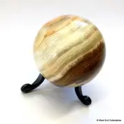 50mm (2") Natural Mineral Crystal Striped Onyx Marble Rock Sphere - Collector