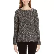 Buffalo David Bitton Women's Textured Mixed Yarn Sweater, Black, Size Small