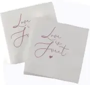 Hortense B. Hewitt Paper Wedding/Engagement Napkins 50-Count, Printed Love is Sw