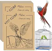 RUENXG Bird Cage Liner Papers 50 PCS Bird Cage Liners Cage Disposable Cage Paper Liners Precut Absorbent Cushion Pad Mat Parrot Cage Sandpapers Cushion Pad Pet Bedding Accessories 19.6x15.6inch