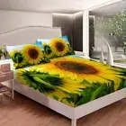 Size Sunflower Bed Sheet Set Nature Garden Theme 3D Print Bedding Set Stylish