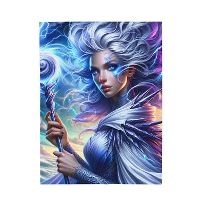 Velveteen Plush Blanket Tempest Mage Storm Energy Artwork Digital