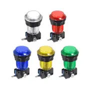 Game Push Buttons Game Round Push Switches 5 Color LED Light 33.5mm/12V/5 Pcs