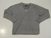 NWT Womens David Bitton BUFFALO Gray Tint Super Soft Cozy V-Neck L/S Top Large L