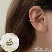 在飛比找momo購物網優惠-【卡樂熊】韓系輕奢水鑽造型耳環/耳骨夾飾品(輕奢耳環飾品)