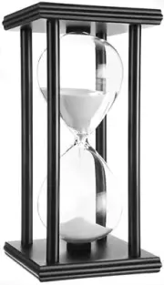 Hourglass 60 Minutes 8 inch Sand timers (,Black 8*4*4inch,60min White Sand