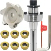 EMRW 6R100-32 6Flute 100mm CNC Milling Cutter + R8-FMB32 7/16-20+10Pcs RPMT1204
