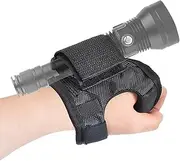 Torch Gloves, Diving Torch Holder, Hands-Free Lamp Holder, for Diving, Snorkelling, Swimming, Adjustable Wrist Strap, Black