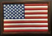 4.5" AMERICAN FLAG USA HAND PAINTED COLOR LEATHER JACKET PATCH