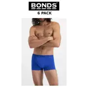 Mens Bonds Guyfront Trunk 6 PACK Cotton Stretch Seamfree Yale Blue Sport MZVJ