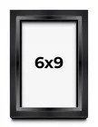 6x9 Shadow Box Frame Black | 1.25 inches Deep Real Wood Contemporary Shadowbox D