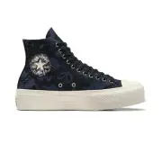 Converse Chuck Taylor All Star Lift Platform Floral Lace Shoes Womens 9.5 Blue