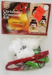 Walco Holiday SNOWMAN HEAD Vintage Sequin Bead Christmas Ornament Craft Kit 3439