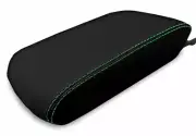 Console Lid Pull Over Cover Leather for Toyota 4Runner 2010-2019 Green Stitch