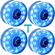 Indoor Skates Wheels - 4 Pieces Luminous Roller Skate Wheels | High Resilience and Wear Resistant Skate Replacement Wheels Low Skates