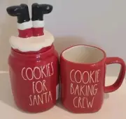 Rae Dunn Cookies For Santa Christmas Figural Canister Cookie Baking Crew Mug Set