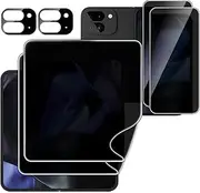 (3+3PCS) RUNGOS for Google Pixel 9 Pro Fold Privacy Screen Protector, Inside Flexible TPU Film+Front Tempered Glass+Camera Lens Protector, Anti Spy Screen for Pixel 9 Pro Fold Screen Protector 1s 2024