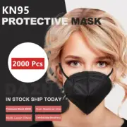 2000PCs Black KN95 Protective 5 Layer Face Mask Disposable Mask USA Seller