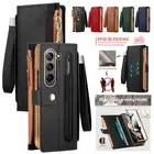 For Samsung Galaxy Z Fold 2 3 4 5 6 Lanyard Zipper Wallet Case Screen Protector