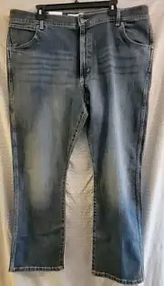 New Wrangler Men's Bootcut Blue Jeans 40x30 Slim Seat & Thigh Pre-Wash Faded