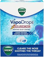 Vicks VapoDrops Xtra Strong Menthol Blast Centres 16 Lozenges