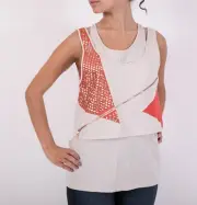 Sass & Bide "SLOW DOWN WORLD" top t-shirt Cream/Coral