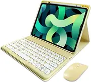 Keyboard Case with Mouse for iPad 9th/8th/7th Generation iPad 10.2/iPad Air 3/iPad Pro 10.5 Keyboard Case Detachable Bluetooth Keyboard iPad Case (Yellow)