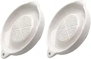 iplusmile 2Pcs Ceramic Pumpkin Mincers Convenient Eating Bowls for Garlic Ginger Grinding Tools for Fruit Vegetable Puree Healthy Design White Finish