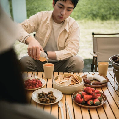 Outdoor Portable Dishware Set Foldable Picnic Tableware Set Camping Cutlery set