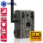 Wildlife Trail Camera 4G ULTRA HD 2.7K 14MP Hunting Night Vision No Glow App