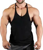 [GYMAPE] Men's Gym Stringer Singlet Stretchy Bodybuilding Workout Tank Top Cotton Pure