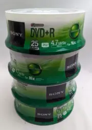 NEW Set Of 4 Sony 250DPR47SP DVD+R 4.7GB Recordable DVD Media 25 Pack NIB