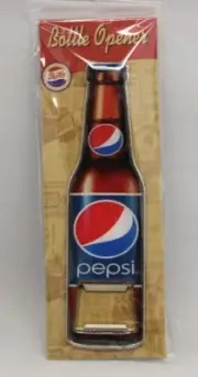 Pepsi Bottle Opener All Metal Magnetic Back Pepsi-Cola