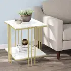 Genuine Stone Marble Side Table Accent Sofa End Coffee Tables Bedroom Nightstand