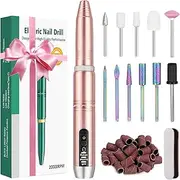 Subay Nail Drill Cordless, Rechargeable Electric Nail Files with 12 Bits, Professional Nail Drill for Acrylic Nails Gel, Efile for Nails Manicure Pedicure Kit Gifts for Women Mum(Gold)