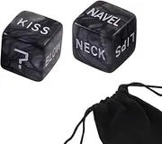 Romantic Naughty Dice Set for Adults Couple Funny Glow in The Dark Love Dice for Anniversary Valentines Day,Couple Game Choices,36 Ways to Play (Black)