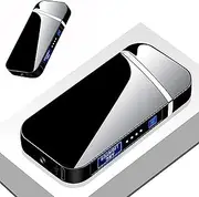 Spendeal Electric Lighter Rechargeable USB Plasma Dual Arc Lighter Touch Screen Windproof Flameless Lighters Rechargeable LED Indicator, Zinc Alloy Material, Christmas & Birthday Perfect Gifts