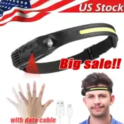 100Waterproof COB Headlamp Night Buddy LED Sensor 230° Head Torch Headlight Lamp