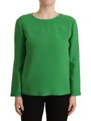Armani Elegant Silk Long Sleeve Sweater in Lush Women's Green Authentic