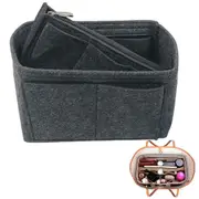 Felt Purse Organiser with Handbag Insert Liner Tote for Makeup Cloth Toys -Dark gray