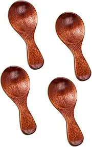 Ipetboom Children's Wooden Cutlery Set 4pcs Teaspoons Toddler Cutlery Self Feeding
