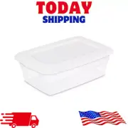 1 Pack Plastic Tote Box Storage Containers 12 Qt Clear Stackable Bin With Lid