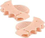 Toe Separator - 2X Silicone Overlapping Toe Spacer - Foot Corrector Cushion Forefoot Half-Size Pad for Walking Home Yoga Running Women Men Daily Use High Heels Exercise Dancing