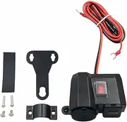 Waterproof Motorcycle Cigarette Lighter 12V Dual USB Port Charger LED Digital Voltmeter Socket Kit